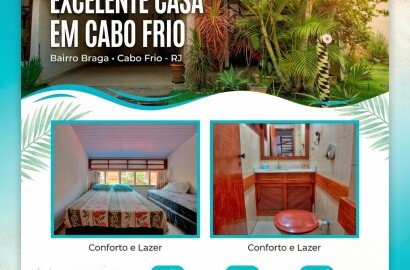 AL00012 - Casa de praia Cabo Frio, Braga, praia das Dunas